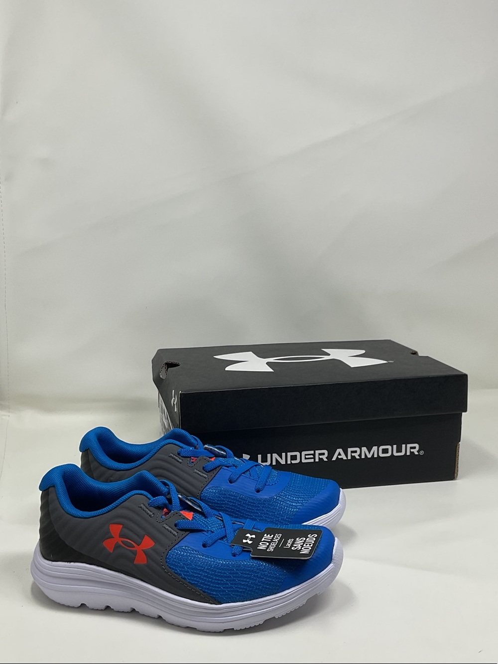 Under Armour Blue, Gray & Red Kids' size 12 Athletic Shoes